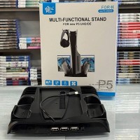 Подставка для PS5 Slim с вентилятором, зарядкой DualSense и держателем дисков (KJH-P5D-002)
